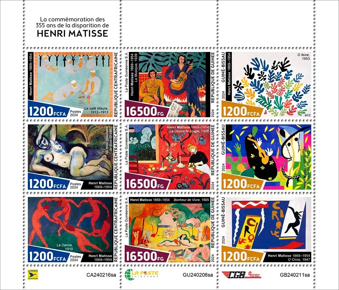 Francobolli Matisse, arte Matisse 